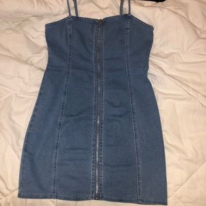 Forever 21 denim zip up dress